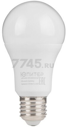 Лампа светодиодная E27 ЮПИТЕР Люкс A60 15 Вт 5000К (JP5160-52)